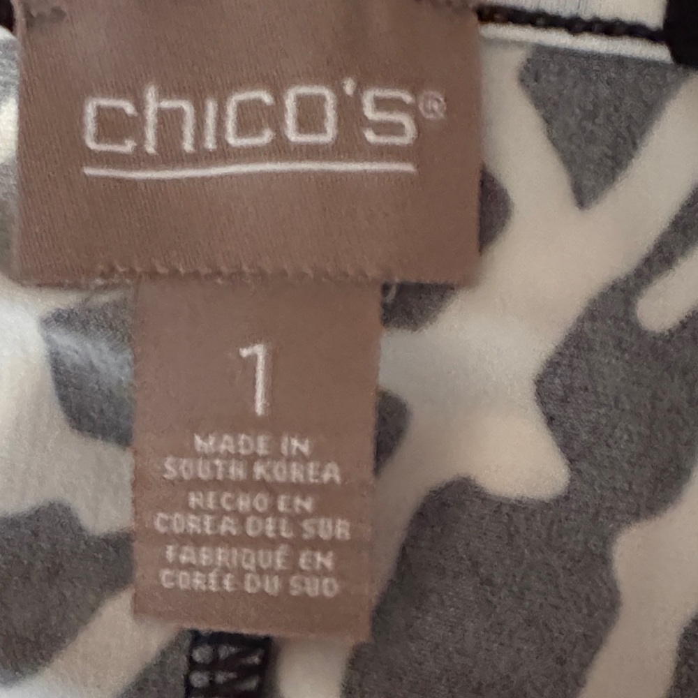 Chico's Black & White Animal Rain Brielle Knee Dress - Picture 7 of 9